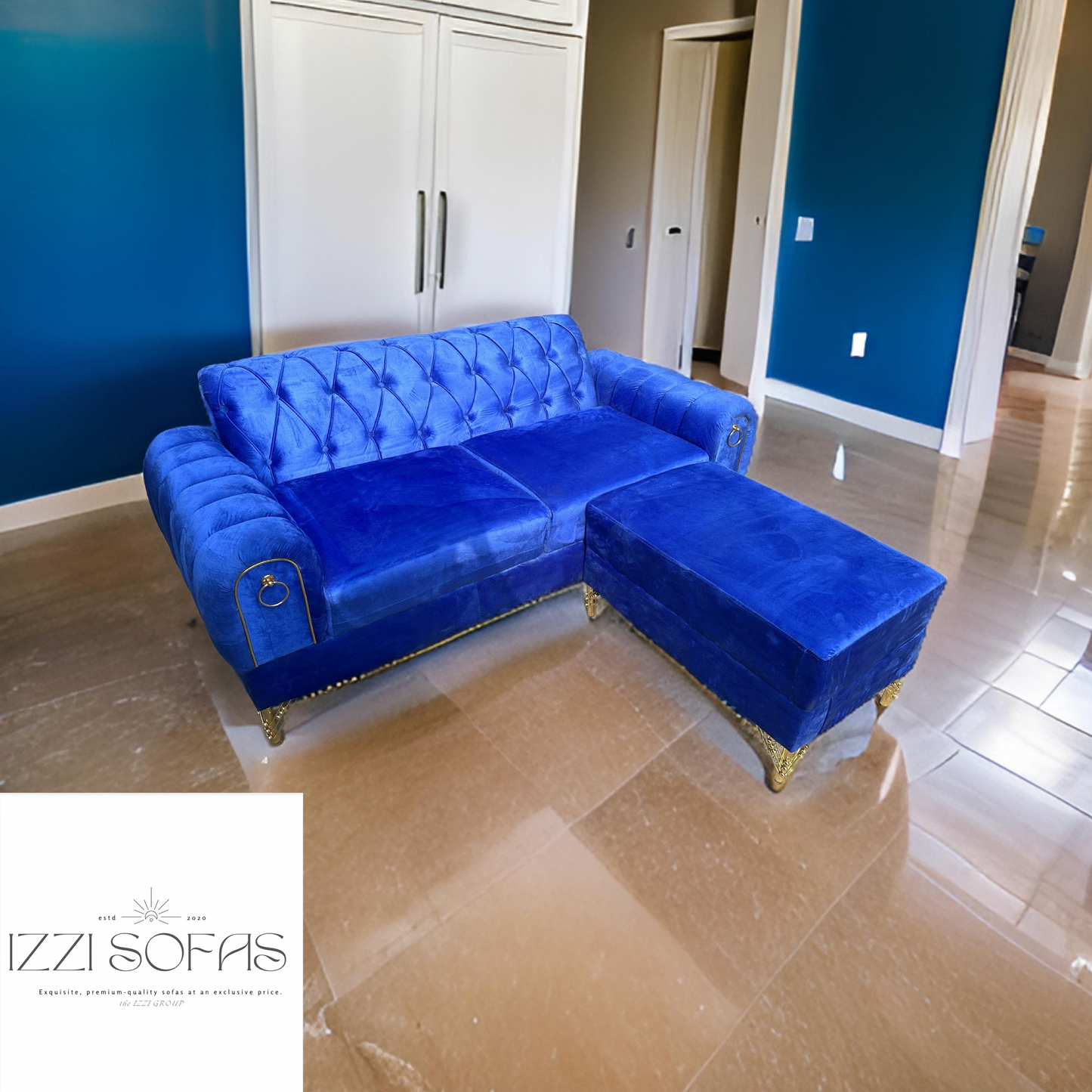 BLUE VELVET MONARCH SET 3in1 and Legrest set