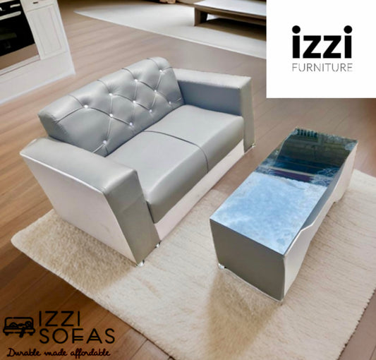 2in1 ash and white leather sofa