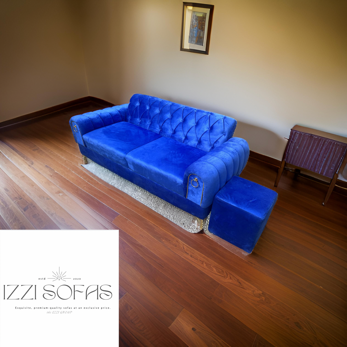 BLUE VELVET MONARCH SET 3in1 and coffee table set