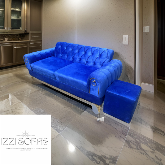 BLUE VELVET MONARCH SET 3in1 and coffee table set