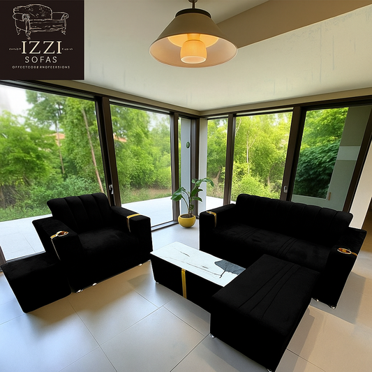 All black Monroe 3in1 and single sofa set