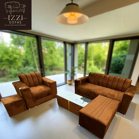 Brown 3in1 and single set sofa